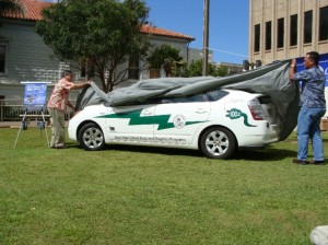 The Unveiling: The Maui county-owned Toyota Prius is one of 130 vehicles in the national study. The vehicle can travel up to 35 miles with a single charge.