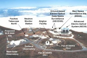 HaleakalÄ High Altitude Observatory Site Aerial Showing Existing Facilities. Photo Courtesy: National Science Foundation & Hawaii Department of Health
