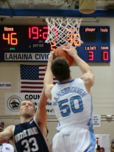 File Photo by Wendy Osher. North Carolina's Tyler Hansbrough blocks a shot by Notre Dame's Zach Hillesland in the 2008 tournament.