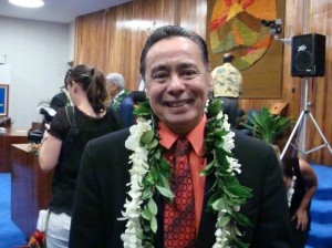 Danny Mateo speaks with us during the 2009 Council Inauguration. File photo by Wendy Osher.
