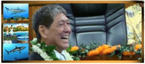 (Shark images courtesy the State Department of Land and Natural Resources, Hawaii; Council member Wayne Nishiki file photo by Wendy Osher)