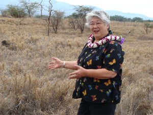 Maui Mayor Charmaine Tavares participates in the groundbreaking of the long awaited South Maui Community Park located on nearly 45 acres of vacant land adjacent to Kihei Elementary School. Photo by Wendy Osher.