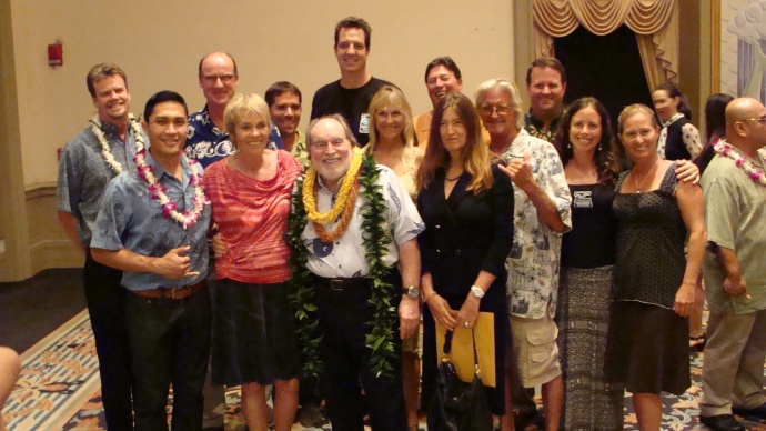 Advocates and supporters of the Lipoa Point acquisition posing with the governor before the signing of HB 1424, authorizing $20 million for the protection of the area from development. Photo by Wendy Osher