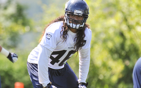 Maui linebacker John Lotulelei survived Saturday's final roster cut with the Seattle Seahawks. Photo by The Associated Press.
