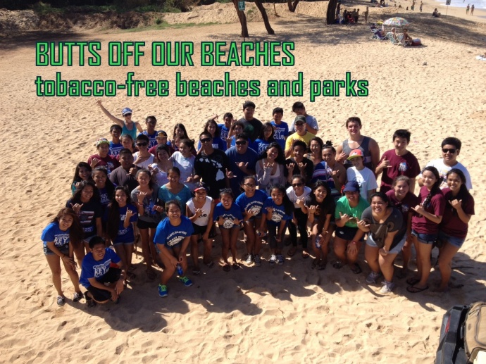 Students and Teachers from high schools across island chipped in to clean Hana Bay, Baldwin Beach, Kahului Harbor, Waiehu, Olowalu, Canoe Beach and Sugar Beach. When Maui's High School students counted all the cigarette butts they had collected, the total came to over 14,000 cigarette butts collected in just two hours. Courtesy photo.