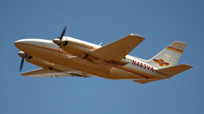 N483VA photographed departing Kahului on August 13, 2007. The FAA identified the plane in a preliminary report as the one that crashed on Wednesday. Photo credit; OGGTurbojets
