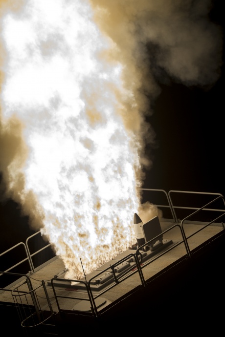 The Aegis Ashore Weapon System launched an SM-3 Block IB guided missile from the land-based Vertical Launch System during a Missile Defense Agency and U.S. Navy test from Kauai, Hawaii. DOD photo.