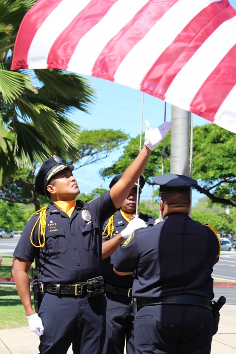 Unveiling and Retiring of Flag Ceremony for Maui Police Chief Gary Yabuta, Wednesday, July 30, 2014. Photos by Wendy Osher.