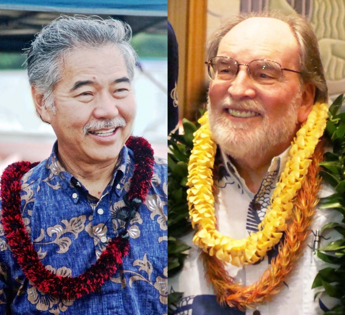 Senator David Ige (left - courtesy photo) and Governor Neil Abercrombie (right - photo by Wendy Osher).