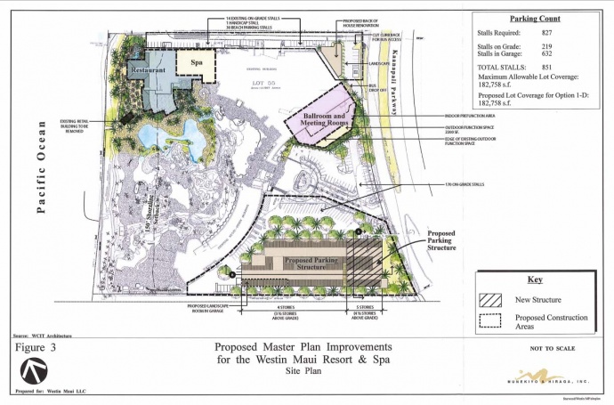 Westin Maui Resort & Spa, proposed master plan improvements. Image courtesy Munekiyo & Hiraga, Inc./ Draft Environmental Assessment, DOH.