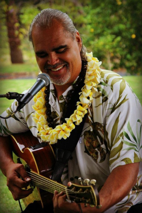 Ernest Puaʻa is one of the many island entertainers at the Hula Grill. He is currently scheduled to perform on at 11 a.m. on Wednesdays. Other island entertainers include Kawika Lum Ho, Kapali Keahi, Kealii Lum, Jarrett Roback, Wili Pohaku, Peter De Aquino, Derick Sebastian, Damon Parrillo, Ma’a, Danyel Alana, and more. Photo courtesy BellaEva Photography via Ernest & Lisa Puaʻa. ***Hula Grill Kāʻanapali Barefoot Bar entertainment lineup.
