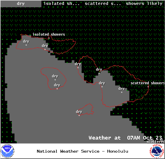 Expected weather conditions in Maui County at 7am on Thursday October 23, 2014 / Image: NOAA / NWS