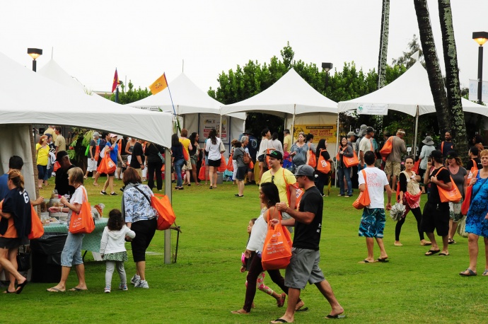 Despite the steady rain, the first-ever Made in Maui County Festival drew over 9,000 residents and visitors to the Maui Arts & Cultural Center for a full day of shopping.