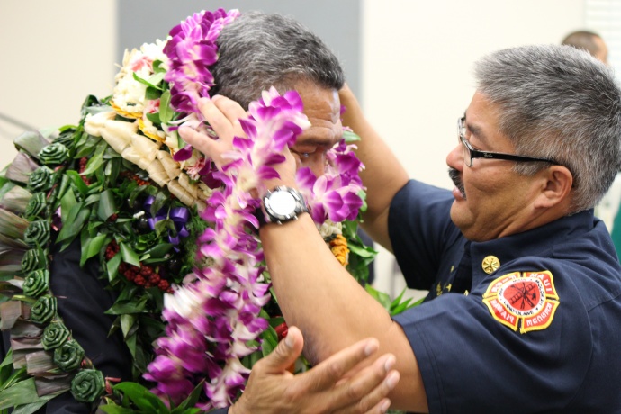Maui Police Department Swearing-in Ceremonies for Chief Tivoli Taaumu and Deputy Chief Dean Rickard. Photos by Wendy Osher.