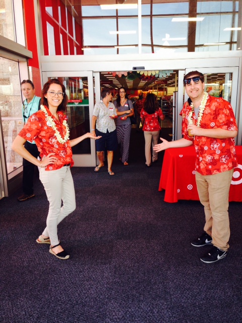 Sales floor team leader Danica Rosario and senior team lead of logistics Brett Freistroffer welcomed Target invitation-only guests on Tuesday, March 3.