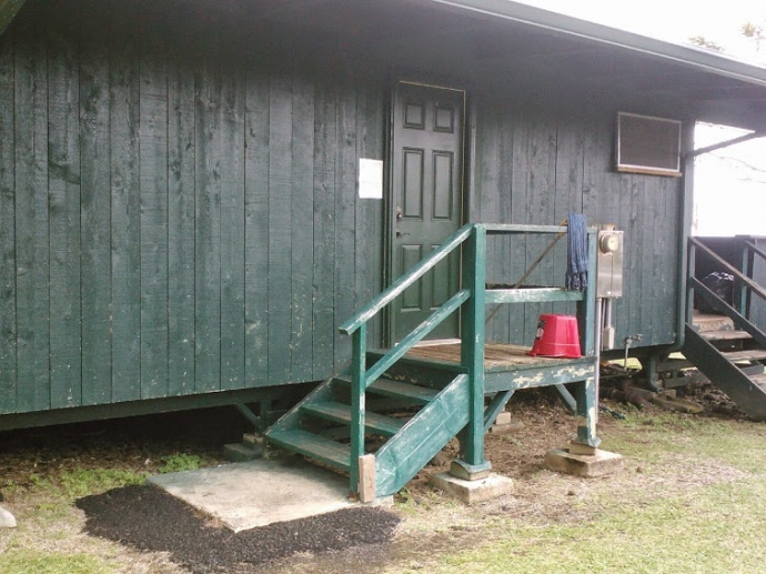 Exterior improvements include new patio decking, repairs to the patio posts and walls, new patio handrails, new entry stairs and handrails, new water heaters, and painting. Photo by Division of State Parks.