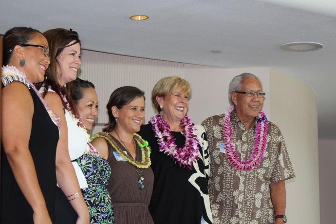 Deanna Davis and Sandra Florence received co-volunteer of the Year honors at the 46th Annual MUW Meeting and Recognition Luncheon for their role in spearheading the Shelter Renewal Project for Women Helping Women. Photo by Wendy Osher. (July 2, 2015)