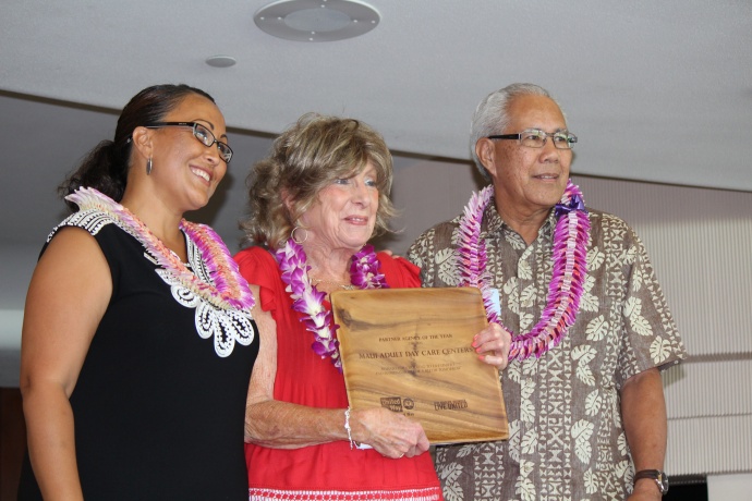 Maui Adult Day Care Centers was honored with the award for Partner Agency of the Year at the 46th Annual MUW Meeting and Recognition Luncheon. Photo by Wendy Osher. (July 2, 2015)