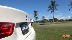BMW on the course in Kāʻanapali, for a first-of-its- kind dual event, the BMW Golf Challenge and Ultimate Driving Experience. Photo by Kiaora Bohlool.