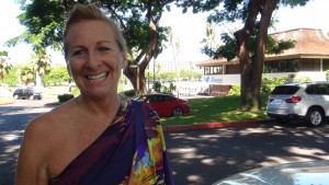 Karen Welck of Kāʻanapali, interested in test-driving one of the BMW 4 Series. Photo by Kiaora Bohlool.