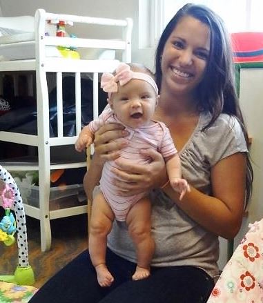 "Kelly and Kayla Gallagher" -- A former Malama client and her baby in Malama's Early Learning Center, where staff provides free childcare and developmental screenings. Kayla was born (and born healthy) while Kelly was living at Malama and participating in the BabySAFE Program (helps at-risk pregnant women access treatment and prenatal care so they can give birth to healthy babies). Courtesy photo.