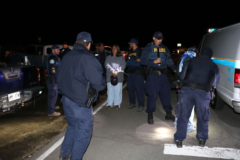 Mauna Kea arrests, Sept. 9, 2015. Photo credit: DLNR.
