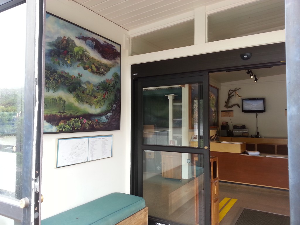 A new door will be built in the left interior wall of the existing foyer (where the S. Cayless mural is). Photo credit: Haleakalā National Park.
