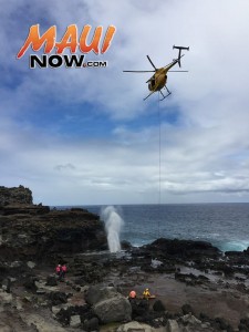 Nākālele Blow Hole, Oct. 26, 2015. Photo credit: Nāpili fire crew, Engine 11