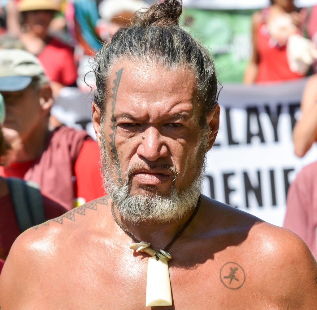 Sunday's Aloha ʻĀina Unity March down Front Street in Lahaina. Organizers estimate 6,000 people attended the march and the rally that followed. Photo by Rodney S. Yap.
