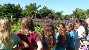 Kamali'i Elementary 5th graders get a tour of the garden they named at Four Seasons Resort Maui. Photo by Kiaora Bohlool.
