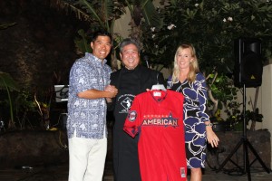 Kurt Suzuki, Chef Alan Wong and Kurt's wife Renee at A Taste of Hawai'i 2015. Photo courtesy of The Kurt Suzuki Family Foundation.