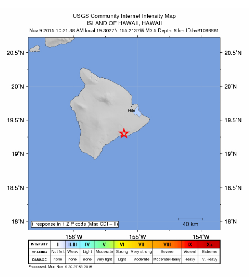 Earthquake map courtesy USGS.