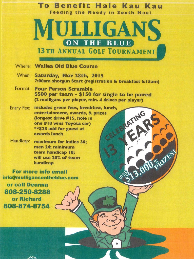 Mulligan's event flyer.