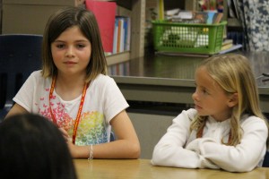 Kaitlin Kitagawa, secretary (left) and Lily Barrett, treasurer (right). Pukalani Elementary School today received a $20,000 Verizon Innovative Learning grant. Photo, Jan. 21, 2016 by Wendy Osher.