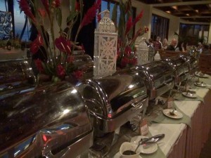 Rows of food at Mākena Beach & Golf Resort's Chinese New Year buffet. Photo by Kiaora Bohlool.