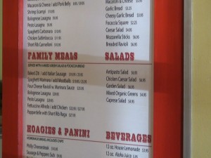 Menu at Maui Pasta Company in Waikapū Photo by Kiaora Bohlool.