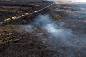 Kahikinui Brush Fire as of 2.18.2016 (Photo: Ryan Piros)