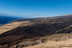 Kahikinui Brush Fire as of 2.18.2016 (Photo: Ryan Piros)