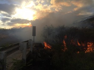 Kahikinui fire, 2/15/16. Photo credit: Spencer Boomer.