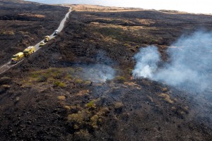Kahikinui Brush Fire as of 2.18.2016 (Photo: Ryan Piros)