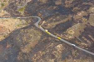 Kahikinui Brush Fire as of 2.18.2016 (Photo: Ryan Piros)