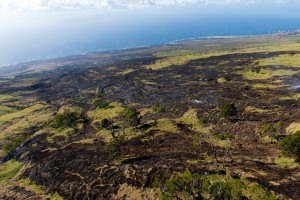 Kahikinui Brush Fire as of 2.18.2016 (Photo: Ryan Piros)