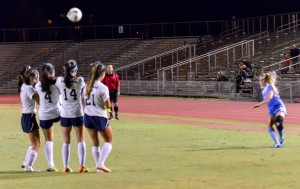 Baldwin's Skylar Littlefield hits this 40-yard free kick for goal in the 78th minute against Kamehameha Maui Friday at War Memorial Stadium.