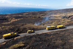 Kahikinui Brush Fire as of 2.18.2016 (Photo: Ryan Piros)