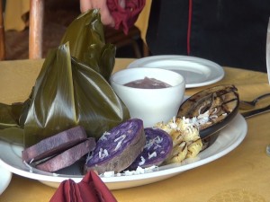 Main course in the Hawaiian diet meal, offered at Tiki Terrace, the main restaurant at Kā‘anapali Beach Hotel. Photo by Kiaora Bohlool.