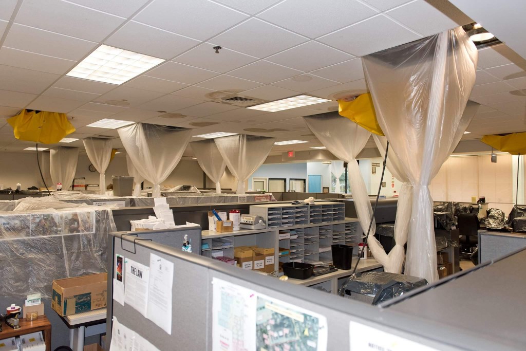 Storm-damaged offices at the Maui County Division of Motor Vehicles and Licensing. Photo credit: County of Maui / Ryan Piros