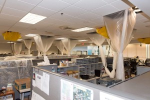 Storm-damaged offices at the Maui County Division of Motor Vehicles and Licensing. Photo credit: County of Maui / Ryan Piros