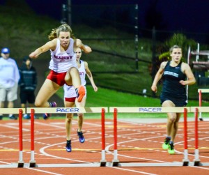 Seabury Hall's Makena Dougherty won the girls 300 hurdles and shot put on Friday. Photo by Rodney S. Yap.