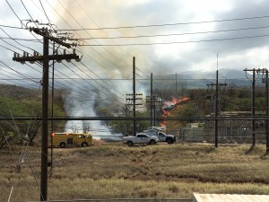 Wailea fire near Maui Electric substation. 4.5.16. Photo credit: Paul Hiranaga