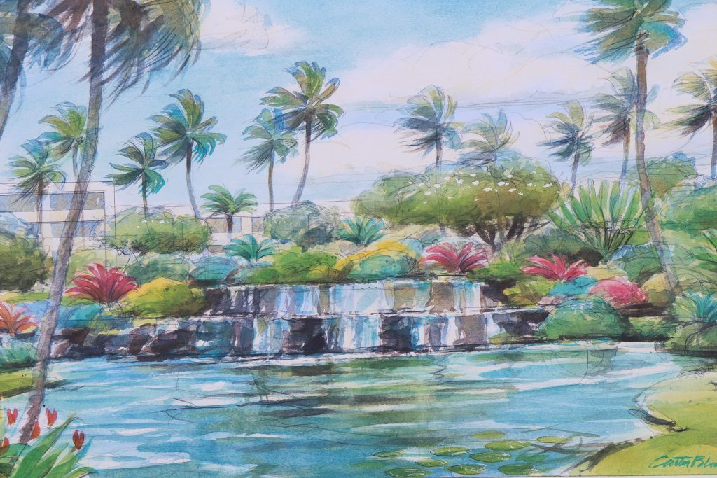 Water feature. Project renderings of the Kahului Airport Consolidated Rent-A-Car facility. Photo by Wendy Osher. (4.15.16)